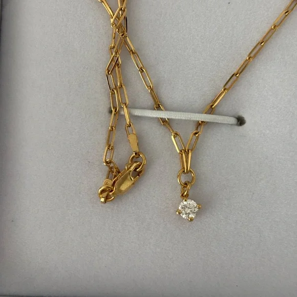 Gold vermeil Oak and Luna lab diamond necklace - Picture 10 of 11